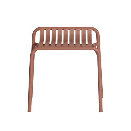 Week-end Stackable stool metal brown / Aluminium - Petite Friture - Terracotta - Aluminium