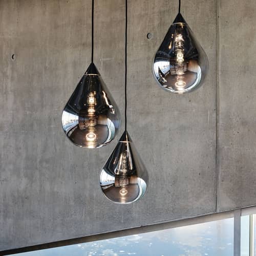 Suspension Flare Bead LED verre argent - Tom Dixon - Bead / Argent miroir - Verre borosilicaté