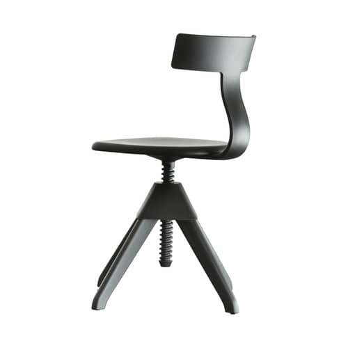Tuffy Swivel chair plastic material wood black Wood & plastic / Adjustable height - Magis - Black / Black structure - Polypropylene, Varnished beechwood