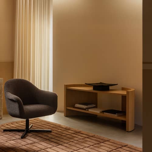 Tapis Tile marron / 170 x 240 cm - Tissé à la main - Audo Copenhagen - Noisette - Velours ras