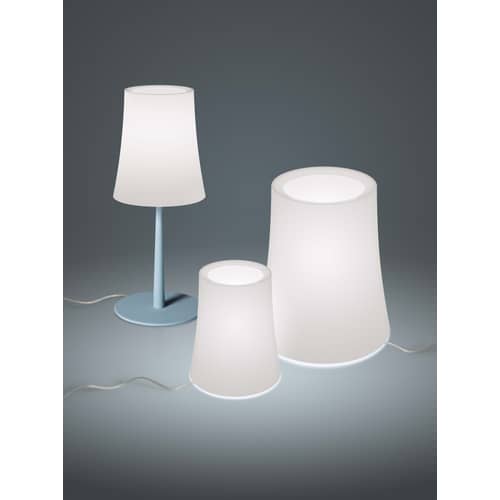 Tischleuchte Birdie Zero Grande plastikmaterial weiß / Groß - H 29 cm - Foscarini - H 29 cm / Weiß - Polykarbonat