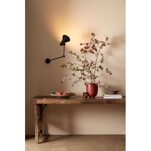Applique Type 80 W3 metallo nero / Long Braccio articolato - Collegamento a parete - Anglepoise - Nero - Acciaio, Alluminio, Ghisa