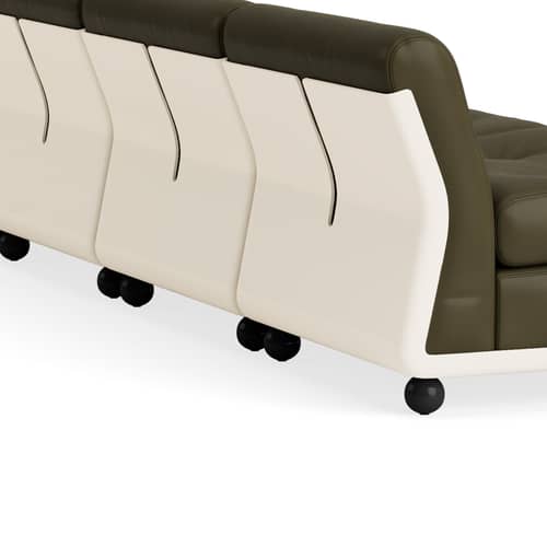 Canapé modulable Amanta cuir / 4 places - L 317 cm / Réédition 1966, Mario Bellini - Hay - Vert forêt (cuir) - ABS recyclé, Cuir, Mousse