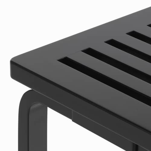 Bank 153A holz schwarz / B 112,5 cm - Alvar Aalto, 1945 / Sitzfläche aus Holzlatten - ARTEK - Schwarz - Birke Schichtholz, Birke, massiv