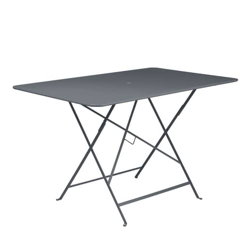 Klapptisch Bistro metall schwarz / 117 x 77 cm - 6 Personen - Sonnenschirmloch - Fermob - Anthrazit - bemalter Stahl