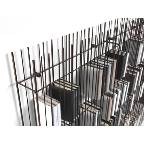 Bücherregal Metrica Wall A metall glas braun / B 78 cm x T 13 cm x H 190 cm - Nur Struktur (Regale separat erhältlich) - Mogg - Braun - Glas, Stahl
