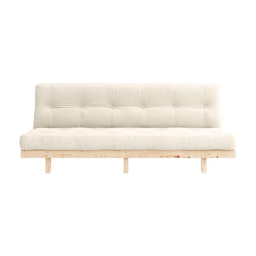 Canapé convertible Lean lin & pin / L 200 cm - KARUP DESIGN - Lin 914 / Pin - Fibres recyclées mélangées, Mousse, Pin massif certifié FSC, Tissu