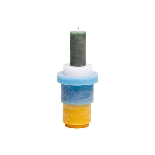 Candela Candl Stack 03 cera multicolore / 5 moduli impilabili - Combustione 80 ore - STAN EDITIONS - Blu - giallo - verde - Paraffina