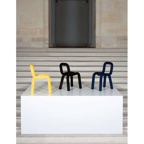 Chaise rembourrée Bold tissu jaune - Moustache - Jaune - Acier, Mousse, Tissu