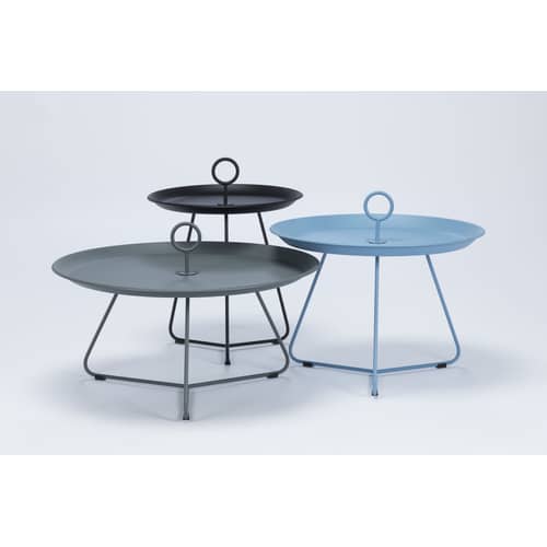 Eyelet Small Coffee table metal grey Ø 45 x H 46,5 cm - Houe - Dark grey - Epoxy lacquered metal