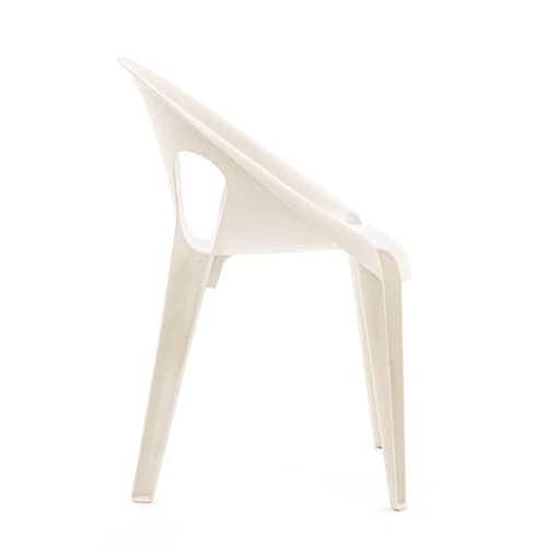 Fauteuil empilable Bell plastique blanc / Polypropylène recyclé (éco-conçu) - Konstantin Grcic, 2020 - Magis - Blanc Highnoon - Polypropylène recyclé