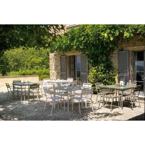 Fauteuil empilable Star / Acier - Emu - Gris ciment - Acier verni