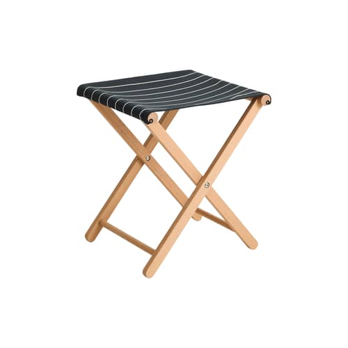 Outdoor Market Folding stool textile black / Jasper Morrison - Hay - Black - FSC-certified beech, Recycled polyester fabric