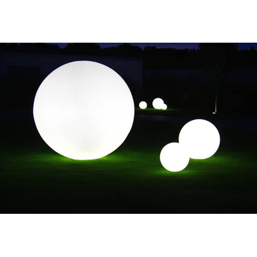 Kabellose, wiederaufladbare Außenlampe Globo Outdoor LED plastikmaterial weiß kabellos - Ø 25 cm - für den Außeneinsatz - Slide - Weiß / für den Außeneinsatz - Ø 25 cm - Recycelbares Polyethylen