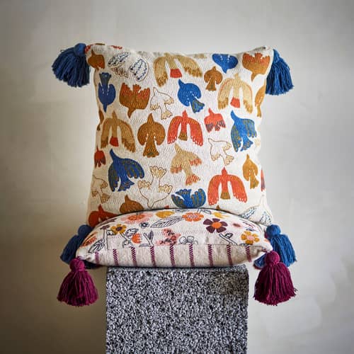 Kissen Anniversary textil bunt / 45 x 45 cm - Bloomingville - Bunt - Baumwolle, Polyesterfaser