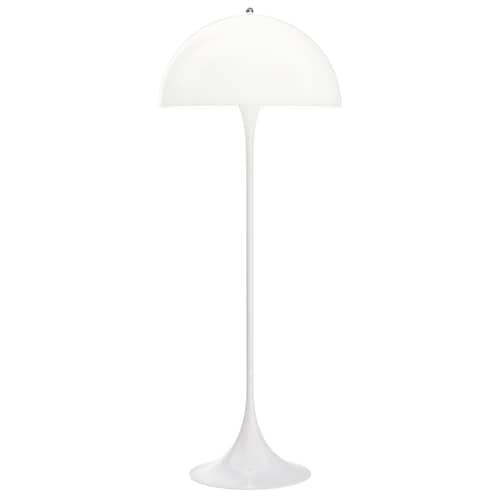 Lampadaire Panthella plastique blanc / Ø 50 x H 131 cm  / Verner Panton, 1971 - Louis Poulsen - Blanc - Acier laqué, Acrylique