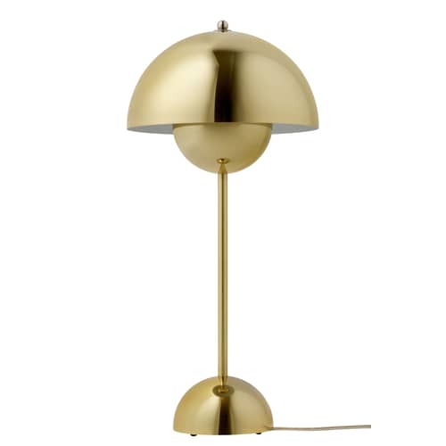 Lampe de table FlowerPot VP3 or métal / H 50 cm - By Verner Panton, 1968 - &tradition - Laiton - Laiton