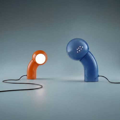 Lampe de table Pallino orange / Réédition 70 - Orientable - Martinelli Luce - Orange - ABS moulé, Aluminium