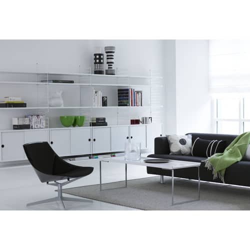 Montant de sol / Lot de 2 - H 85 x P 30 cm - String Furniture - Noir - Acier laqué