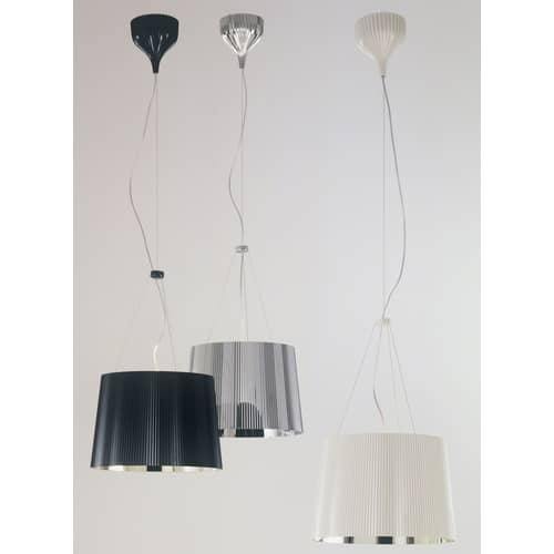 Gé Metallisé Pendant plastic material metal / Ø 37 cm - Recycled material - Kartell - Chromed - Polycarbonate