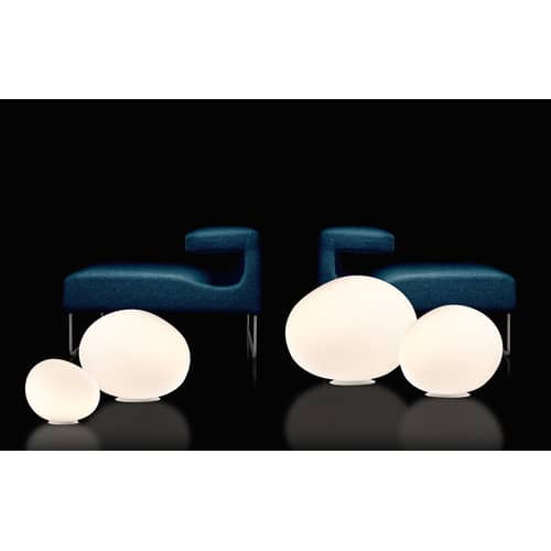 Tischleuchte Poly Gregg Media plastikmaterial weiß Medium - L 47 cm - Foscarini - Weiß - lackierter Stahl, Polyäthylen
