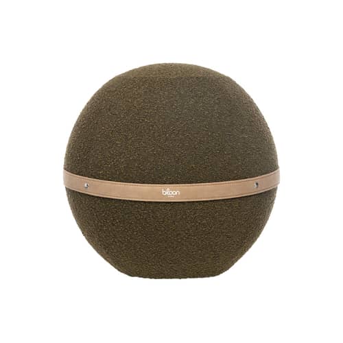 Pouf Bouclette Regular vert / Ergonomique - Ø 55 cm / Laine bouclette - BLOON PARIS - Canopée - Laine bouclée, PVC