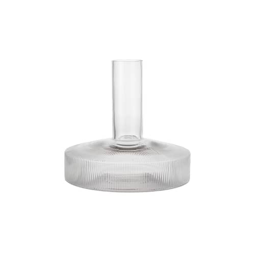 Caraffa per il vino Ripple vetro trasparente / Decanter - 1,1 Litro - Ferm Living - Trasparente - Vetro soffiato a bocca