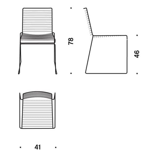 Hee Stacking chair metal black Metal - Hay - Black - Lacquered steel