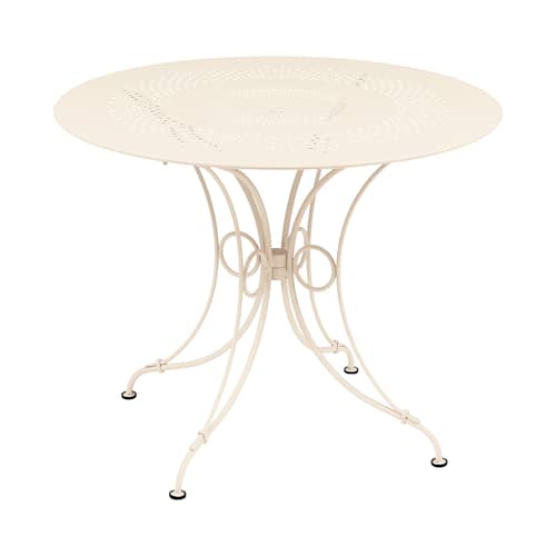 Table ronde 1900 / Ø 96 cm - Trou parasol / 5 personnes - Fermob - Beige latte - Acier