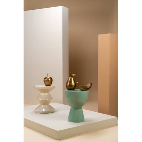 Sgabello Zig Zag materiale plastico beige / Plastica laccata - Pols Potten - Beige - Poliestere laccato
