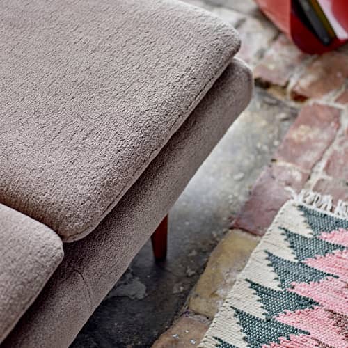 Sofa Pione textil braun / 198 x 77 cm – Schlingenpol - Bloomingville - Taupe Braun (Schlingenpol) - Gummibaum-Holz, Schaumstoff, Schlingenpol