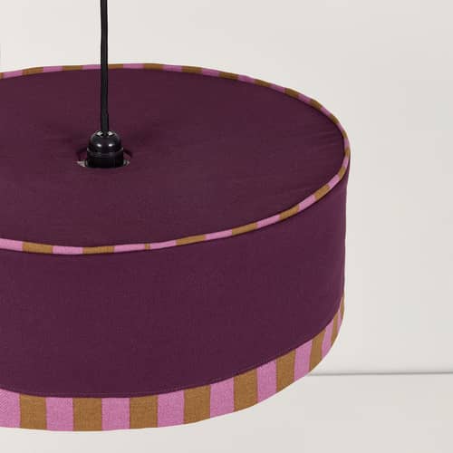 Abat-jour Paul tissu violet / Ø 50 x H 18 cm - NOBODINOZ - Prune - Coton