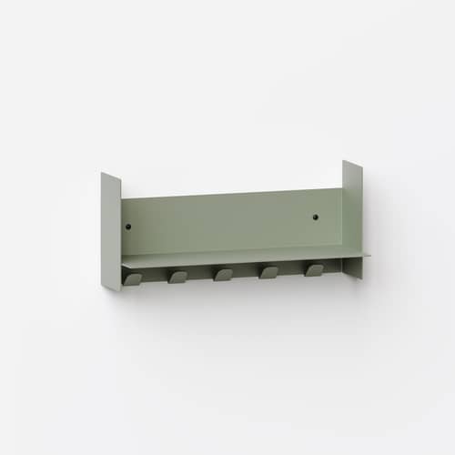  Accessory metal green / Wall hooks for shelf Pli L 45 cm - TIPTOE - Eucalyptus grey - Powder coated steel