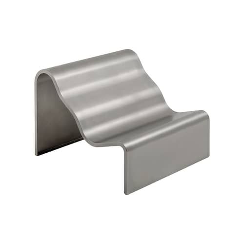 Bank mit Rückenlehne Dream View Bench metall silber / L 100 cm - Muuto - Gebürsteter Stahl - gebürsteter rostfreier Stahl