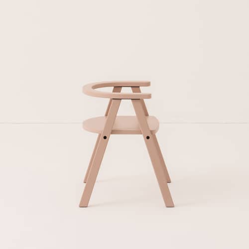 Chaise enfant Growing Green bois rose - NOBODINOZ - Rose Blush - Hêtre massif