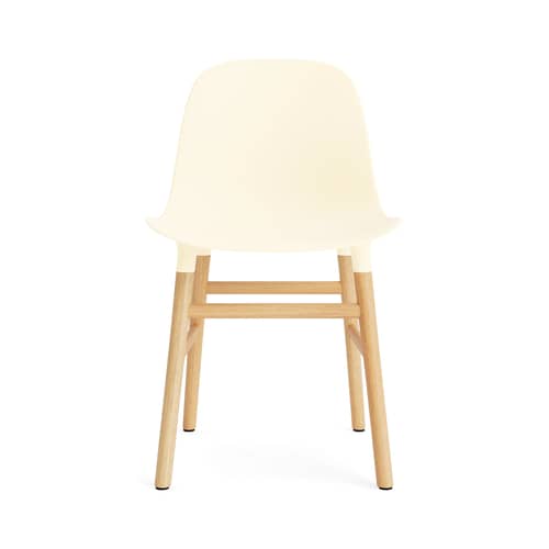 Chaise Form plastique beige / Pieds chêne - Normann Copenhagen - Crème / chêne - Chêne massif, Polypropylène