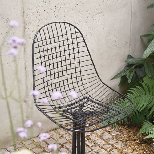 Chaise Wire Chair DKL métal noir / (1951) - Pied La Fonda - Vitra - Noir - Aluminium injecté, Fil d\'acier
