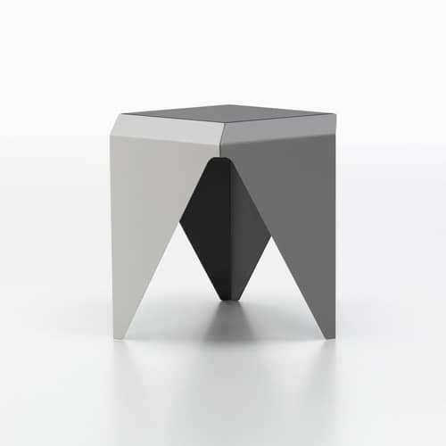 Couchtisch Prismatic 2 metall grau / Isamu Noguchi, 1957 / 41 x 41 x H 37,5 cm - Vitra - Grau (3 Schattierungen) - Aluminium