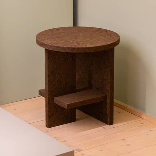 Tee Cork End table cork brown / Ø 40 x H 42.5 cm - NINE - Smoked cork - Cork