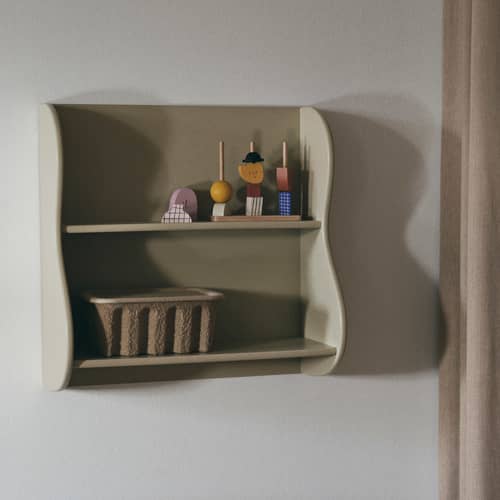 Étagère Slope bois beige / L 60 x P 24 x H 60 cm - Ferm Living - Beige Cachemire - MDF peint