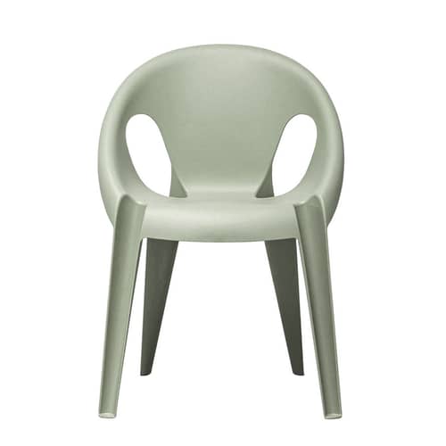 Fauteuil empilable Bell   / Polypropylène recyclé (éco-conçu) - Konstantin Grcic, 2020 - Magis - Gris-vert Dawn - Polypropylène recyclé