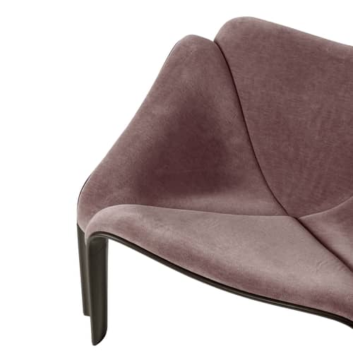 Fauteuil rembourré F300 tissu rouge / Pierre Paulin, réédition 1965 - Gubi - Tissu bordeaux / Marron - HiREK, Mousse, Tissu