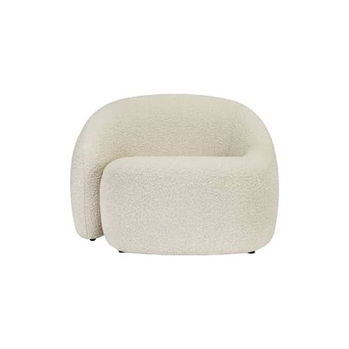Gepolsterter Sessel Neo textil weiß - NV GALLERY - Weißer Hafer (gekräuselt) - FSC-zertifiziertes Holz, High Density-Schaum, Schlingenpol