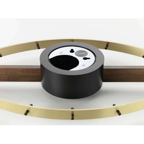 Horloge Eye Clock   / By George Nelson, 1948-1960 / L 76 cm - Vitra - Laiton, Noyer, Noir - Laiton, Métal verni, Noyer massif