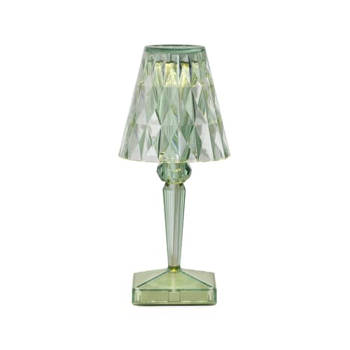 Lampada da esterno ricaricabile senza fili Battery LED materiale plastico verde / Ø 12 x H 30 cm - Riciclato - Kartell - Menta Verde - PMMA riciclato