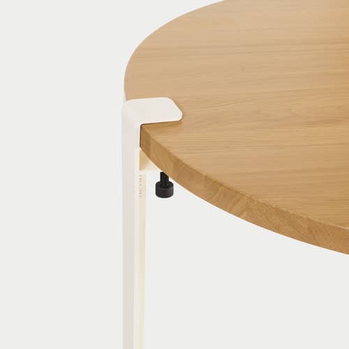 Pied avec fixation étau / H 43 cm - Pour créer table basse ou banc - TIPTOE - Blanc Crème - Acier thermolaqué