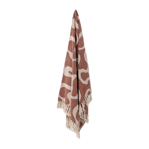 Plaid Salobremarron / 160 x 130 cm - Coton recyclé - Bloomingville - Marron - Coton recyclé