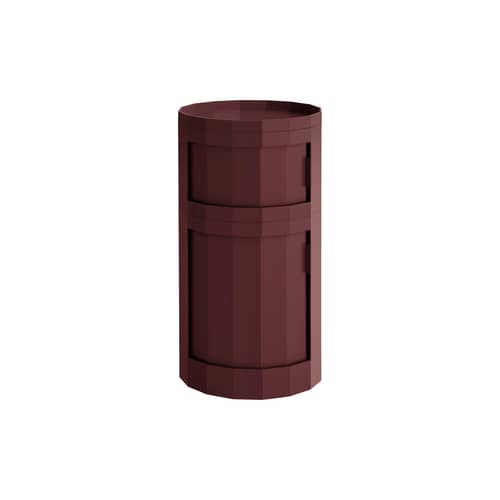 Rangement Facet High / H 66 cm - 2 portes / Avec roulettes - Hay - Bordeaux - ABS recyclé