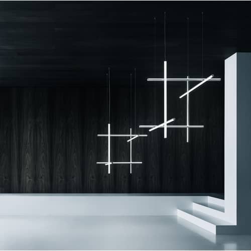 Suspension Coordinates S3    LED / L 78 x H 78 cm - Flos - Argent - Aluminium extrudé
