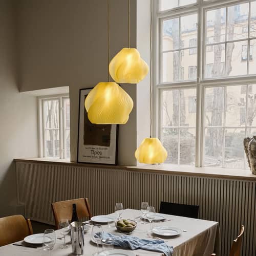 Suspension Soft Serve 03 jaune / Ø 37 x H 30 cm - CRÈME ATELIER - Sorbet limoncello - PLA recyclé